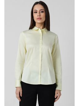 Van Heusen - Women Yellow Solid Long Sleeves Formal Shirt