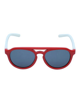 Spiky - Red Frame Grey Polarised Lens Aviator Sunglasses