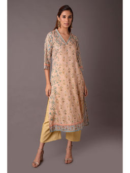 PINKSKY - Beige Women Kurta and Pants (Set of 2)