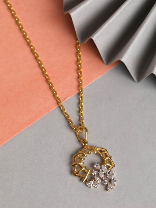 CLARA 925 Silver Gold Rhodium Plated Swiss Zirconia Alba Pendant Chain Necklace for Women