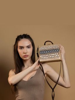 Gonecase - Boho Embroidered Jute Sling Bag with Detachable Straps