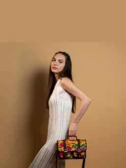 Gonecase - Abstract Floral Double Buckle Sling Bag with Detachable Straps