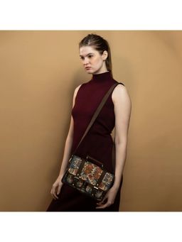 Gonecase - Beige Floral Double Buckle Sling Bag with Detachable Straps