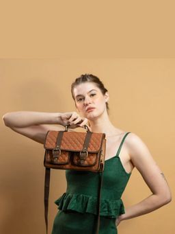 Gonecase - Double Buckle Brown Sling Bag with Detachable Straps