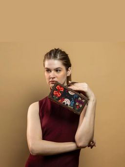 Gonecase - Floral Skull Briefcase Sling Bag with Detachable Straps