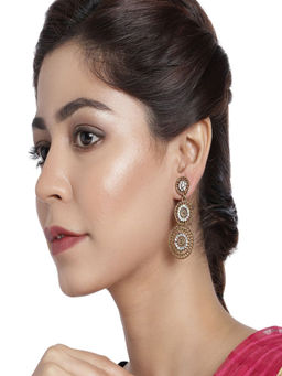 Accessher - Antique Gold Tone Trendy Lightweight Dangle Earrings For Women And Girls