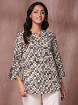 Fabindia - Blue Cotton Printed Shirt