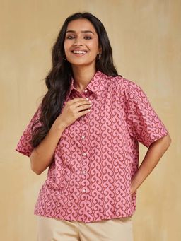 Fabindia - Pink Cotton Short Shirt