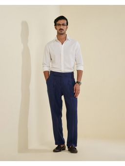 S&N by Shantnu Nikhil - Men Navy Blue Trouser