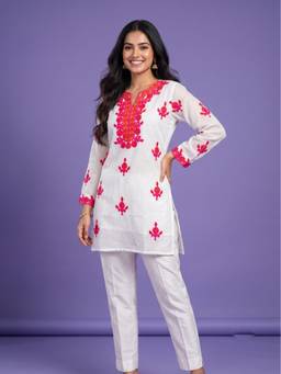 SPAN - Women White Single Kurti