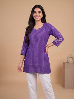 SPAN - Women Lavender Single Kurti
