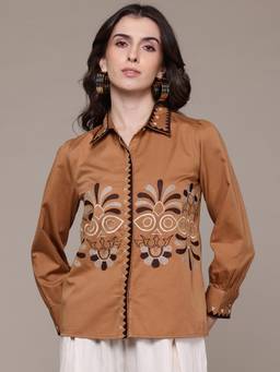 Label Ritu Kumar - Brown Leni Shirt