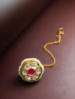 Aadita - Multi-Color Alloy Gold Plated Maangtikka