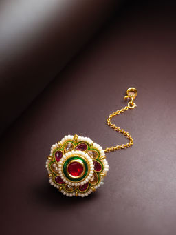 Aadita - Multi-Color Alloy Gold Plated Maangtikka
