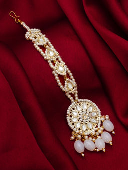 Aadita - White Alloy Gold Plated Maangtikka