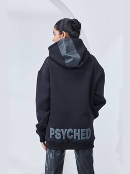Psyched - Women Black Stride Black Solid Hoodie