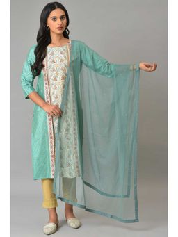 W - Turquoise Sequined Dupatta