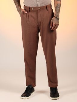 Campus Sutra - Brown Solid Trouser