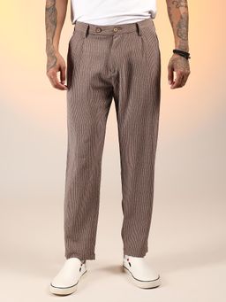 Campus Sutra - Brown Stripes Trouser