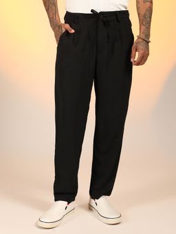 Campus Sutra - Black Solid Trouser