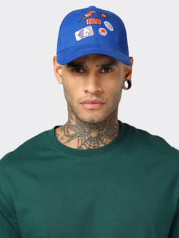 Bewakoof - Unisex Blue Cloud Crew Embroidered Applique Baseball Cap