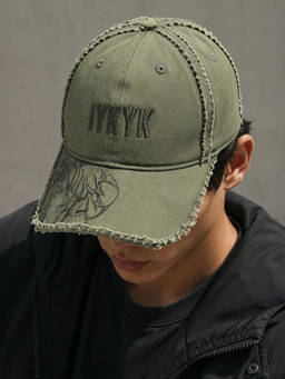 Bewakoof - Unisex Olive IYKYK & Hand Crafted Distress Baseball Cap