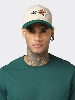 Bewakoof - Unisex Off White & Green Bussin Embroidered Applique Baseball Cap