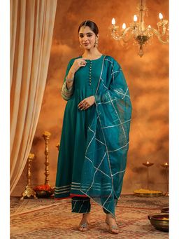 Rain & Rainbow - Women Regular Gotta Patti Anarkali Kurta With Pant & Dupatta