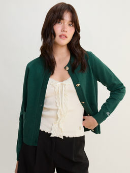 Pomelo - Knit Cardigan - Dark Green
