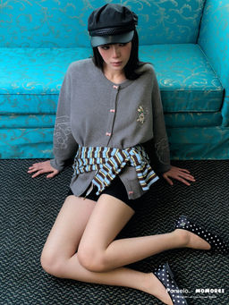 Pomelo - x MOMOREI Cardigan - Dark Grey
