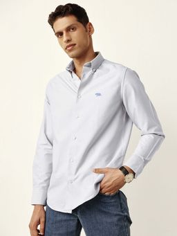 Andamen - Men Grey Full Sleeve Slim Fit Casual Shirt