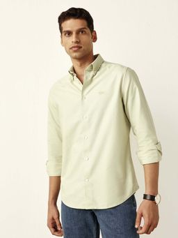 Andamen - Regular Fit Men Green Full Sleeve Button Down Casual Shirt