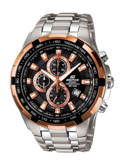 Casio - Edifice EF-539D-1A5VUDF Black Analog Dial Silver Stainless Steel Band Men'S Watch Ed368
