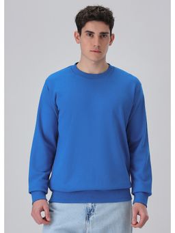 Banana Club - Navy Blue Solid Regular Fit Sweatshirt