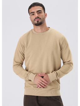 Banana Club - Beige Solid Regular Fit Sweatshirt