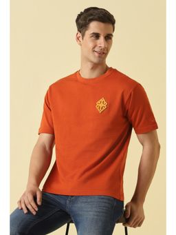 Allen Solly - Orange Graphic Oversized Fit T-Shirt