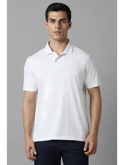 Louis Philippe - White Solid Regular Fit Polo T-Shirt