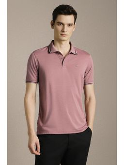 Louis Philippe - Pink Solid Regular Fit Polo T-Shirt