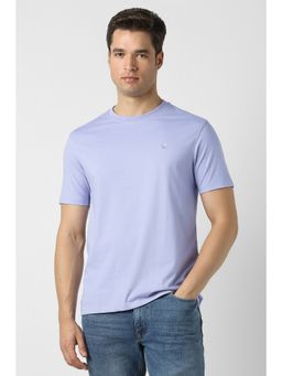 Peter England - Purple Solid Regular Fit T-Shirt