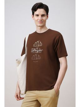 Simon Carter - Brown Solid Relaxed Fit T-Shirt