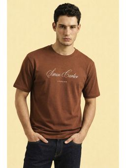 Simon Carter - Brown Graphic Relaxed Fit T-Shirt