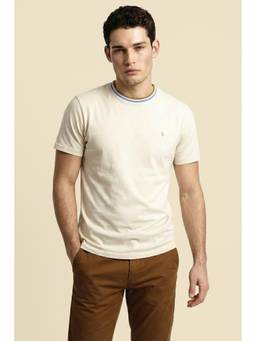 Simon Carter - Beige Solid Slim Fit T-Shirt
