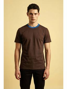 Simon Carter - Brown Solid Slim Fit T-Shirt