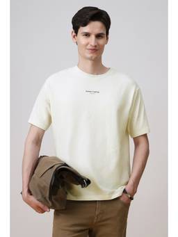 Simon Carter - White Textured Regular Fit T-Shirt