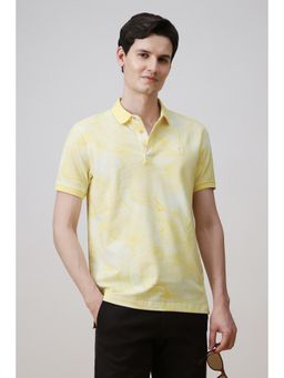 Simon Carter - Yellow Printed Slim Fit Polo T-Shirt