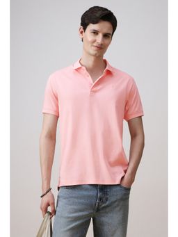 Simon Carter - Pink Solid Slim Fit Polo T-Shirt
