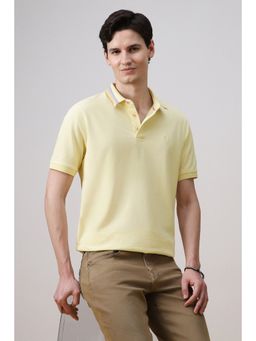 Simon Carter - Yellow Solid Slim Fit Polo T-Shirt