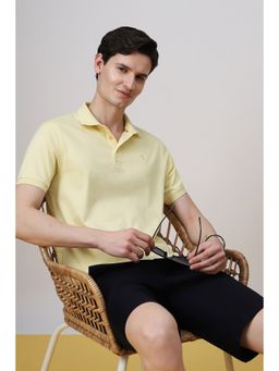 Simon Carter - Yellow Solid Slim Fit Polo T-Shirt