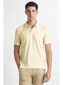 Van Heusen - Beige Printed Regular Fit Polo T-Shirt