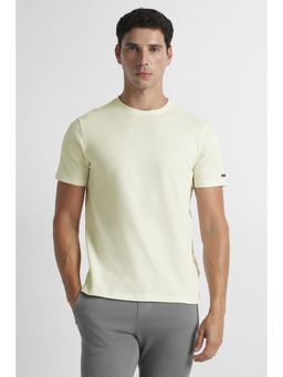 Van Heusen - Cream Textured Regular Fit T-Shirt